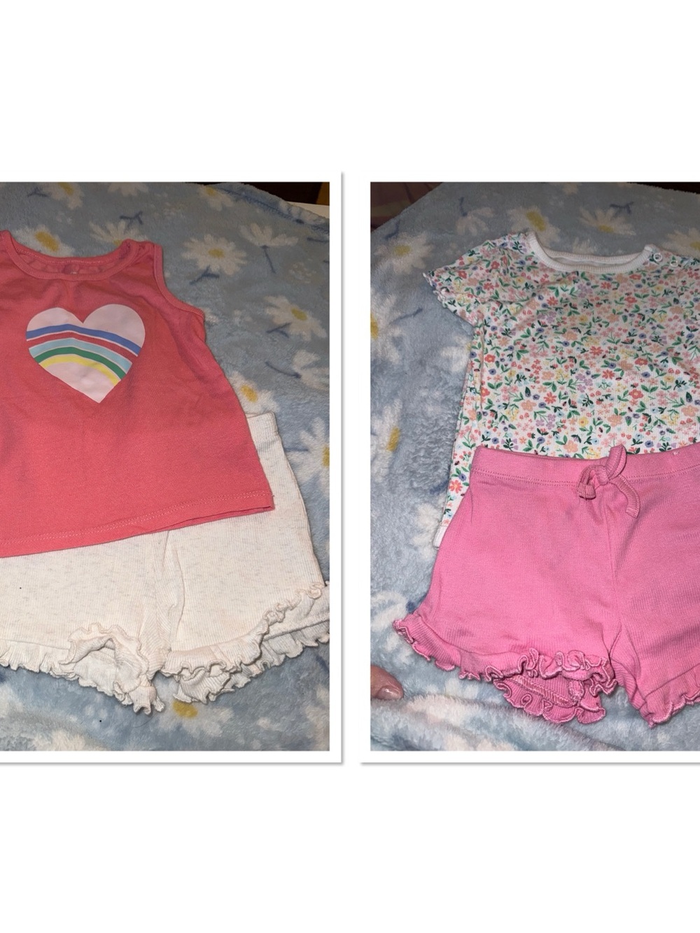 2 Garanimals Baby Girls Size 18 months Two Piece Short Sets Mix & Match